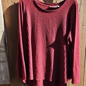 Women's Burgundy Long Sleeve Top